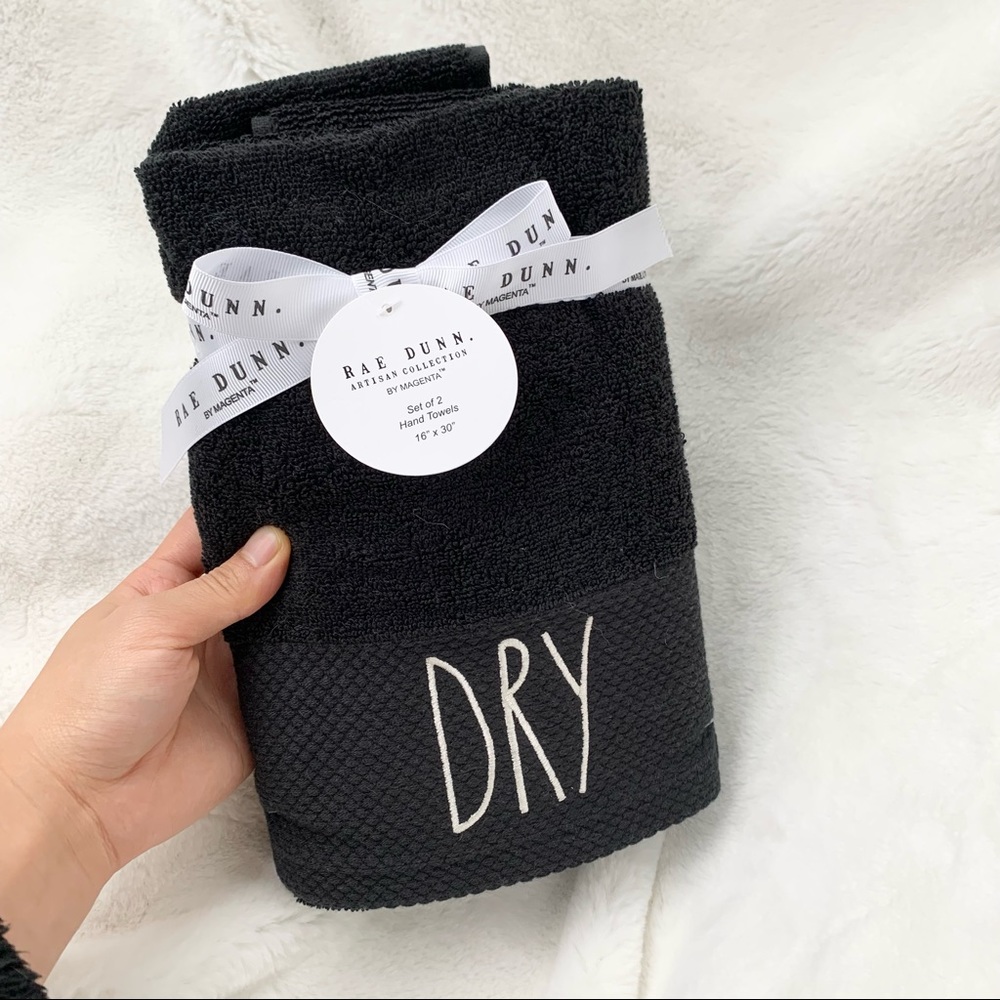 Rae Dunn | “Dry” Embroidered Hand Towels - set of 2 | Brand New